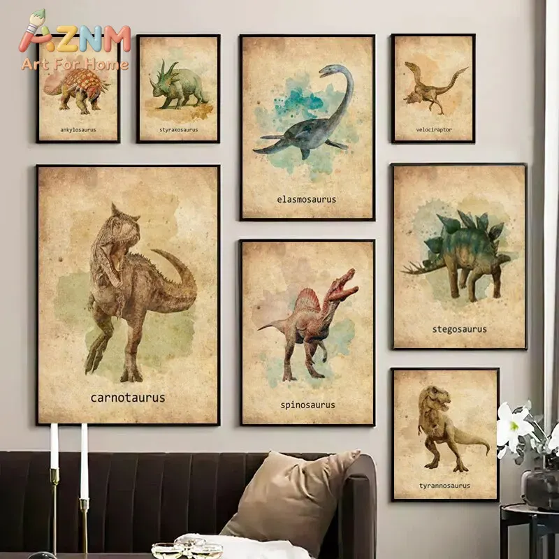 AZNM Vintage Dinosaur Canvas W - đánh giá và giá Kids Education Name